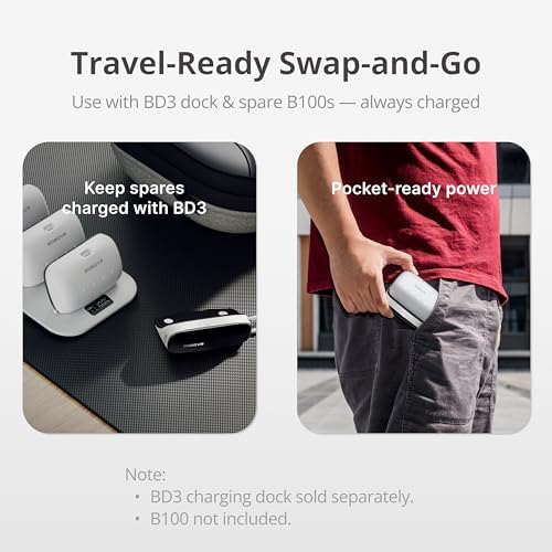 BOBOVR PD100 Combo 10000mAh Portable Power Bank  30W PD Laptop Charger Compatible with MacBook Pro/Air  iPhone 17/16/15  Hot Swappable External Battery for Unlimited Power
