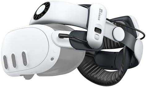 BOBOVR S3 Pro Battery Strap Accessories Head Air Cooling System and 10000mah Hot swappable Battery Pack Compatible with Meta Quest 3/Quest 3S