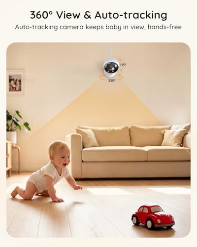 BOIFUN AI Baby Monitor with Camera and Audio  Safety Alerts  Tummy Sleeping & Face Area   WiFi Smartphone APP Control  Colorful Night Light  2K HD Night Vision  Motion & Cry Detection  Two Way Talk