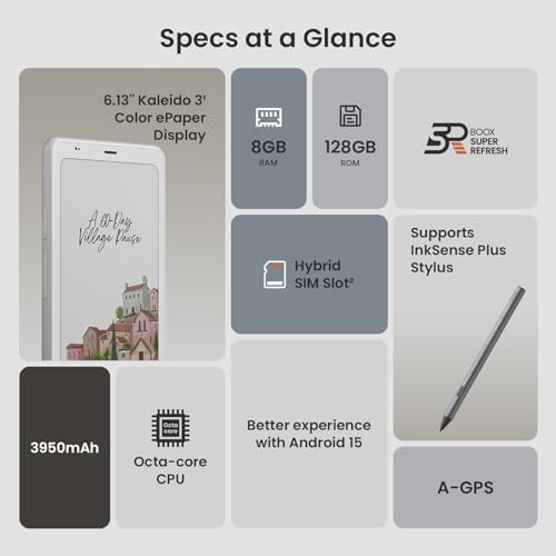 BOOX Palma2 Pro Mobile ePaper eBook Reader 8G 128G 150PPI in Color Mode  White