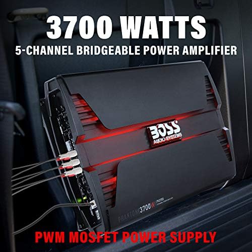 BOSS Audio Systems PV3700 5 Channel Car Stereo Amplifier   3700 High Output  5 Channel  2/4 Ohm Stable  Low/High Level Inputs  High/Low Pass Crossover  Full Range  Bridgeable  for Subwoofer