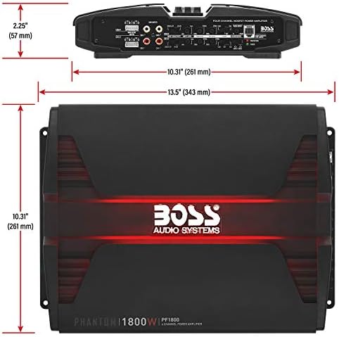 BOSS Audio Systems PF1800 4 Channel Car Amplifier   1800 Watts  Full Range  Class A B  2 4 Ohm Stable  Mosfet Power Supply  Bridgeable