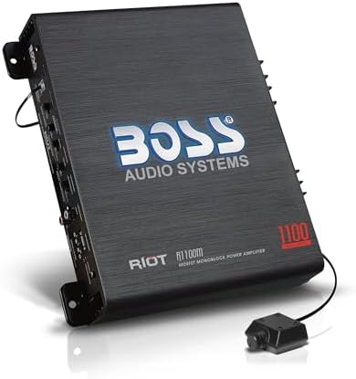 BOSS Audio Systems R1100M Monoblock Car Amplifier   1100 High Output  2 8 Ohm Stable  Low/High Level Inputs  Low Pass Crossover  MOSFET Power Supply