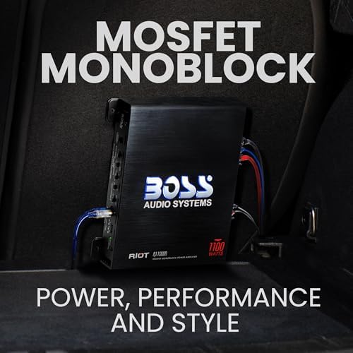 BOSS Audio Systems R1100M Monoblock Car Amplifier   1100 High Output  2 8 Ohm Stable  Low/High Level Inputs  Low Pass Crossover  MOSFET Power Supply