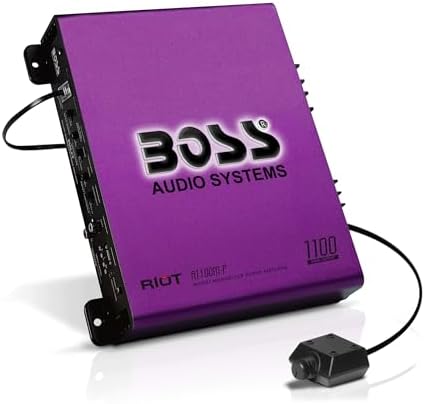 BOSS Audio Systems R1100M Monoblock Car Amplifier   1100 High Output  2 8 Ohm Stable  Low/High Level Inputs  Low Pass Crossover  MOSFET Power Supply