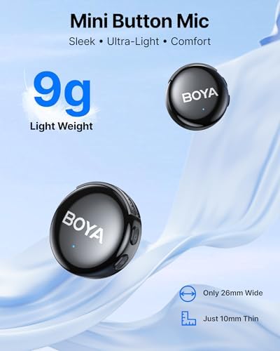 BOYA BOYALINK 3 Wireless Lavalier Mini Microphones for iPhone 15 16/Android/PC/Camera AI Noise Cancellation 48kHz/24Bit Studio Sound APP Control 984ft 30h Battery with Charging Case for Vlog Interview