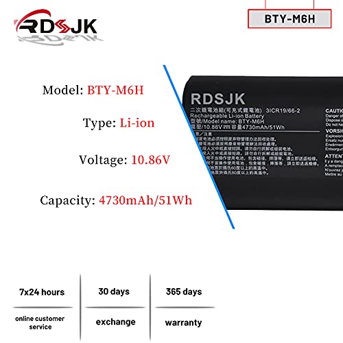 BTY-M6H - Batería para portátil MSI GE72 2QC 2QD GL62 GL62M GL72 GL62-6QD-030FR GL62-6QC MS-16J2 GE62 GE62VR GE63 GE63VR GP62 GP72 GP62MVR GE72MVR GE72 2VR GE7 3 GL62VR GL72VR CX62 6QD PE60 PE70