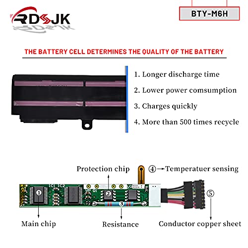 BTY-M6H - Batería para portátil MSI GE72 2QC 2QD GL62 GL62M GL72 GL62-6QD-030FR GL62-6QC MS-16J2 GE62 GE62VR GE63 GE63VR GP62 GP72 GP62MVR GE72MVR GE72 2VR GE7 3 GL62VR GL72VR CX62 6QD PE60 PE70