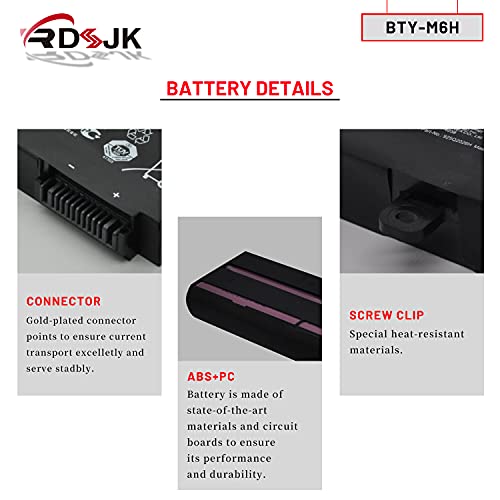 BTY-M6H - Batería para portátil MSI GE72 2QC 2QD GL62 GL62M GL72 GL62-6QD-030FR GL62-6QC MS-16J2 GE62 GE62VR GE63 GE63VR GP62 GP72 GP62MVR GE72MVR GE72 2VR GE7 3 GL62VR GL72VR CX62 6QD PE60 PE70