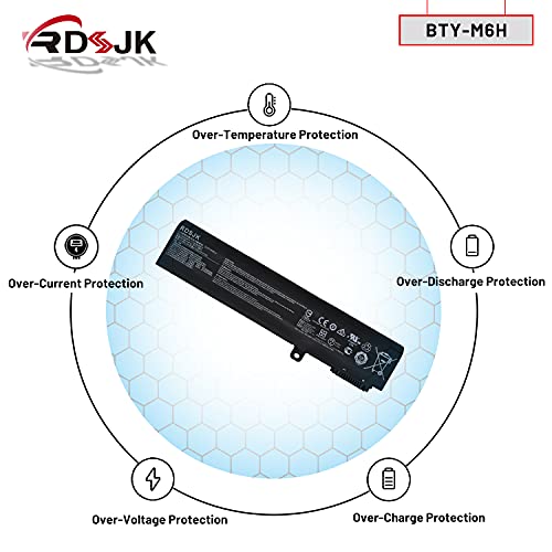 BTY-M6H - Batería para portátil MSI GE72 2QC 2QD GL62 GL62M GL72 GL62-6QD-030FR GL62-6QC MS-16J2 GE62 GE62VR GE63 GE63VR GP62 GP72 GP62MVR GE72MVR GE72 2VR GE7 3 GL62VR GL72VR CX62 6QD PE60 PE70