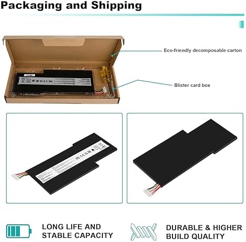 BTY M6K Laptop Battery for MSI Stealth Pro GF63 GF65 GF75 GS63VR GS73VR 7RG 7RG 005 Thin 8RB 8RC 8RD 8RD 031TH 8RC 8RF 8SC 8RX Thin WS63 8SK WP65 WF65 WF75 MS 16K3 MS 17B4 MS 16W1 MS 16R1