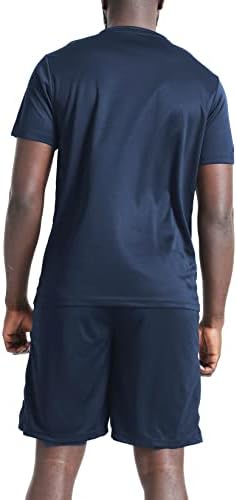 BUYJYA Mens Workout Clothes Athletic Shorts Shirt Set 3 Pack Basketball Football Training Running Gym Christmas gifts