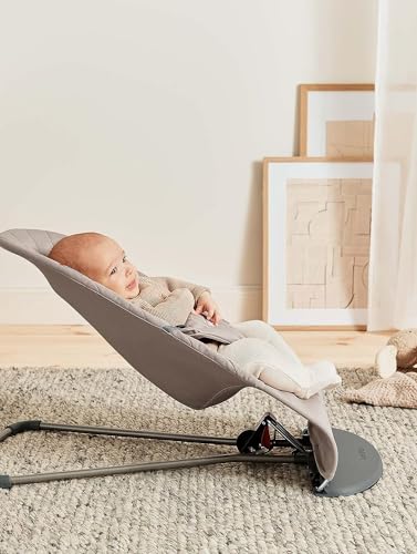 BabyBj rn Bouncer Bliss  Sand Gray  Woven  Classic Quilt   2 in 1 Adjustable Baby Bouncer Seat and Toddler Chair  Newborn to Toddler  8 29 lbs   4 Positions  Lightweight & Portable