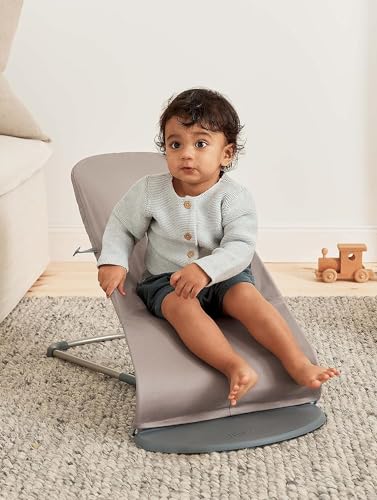 BabyBj rn Bouncer Bliss  Sand Gray  Woven  Classic Quilt   2 in 1 Adjustable Baby Bouncer Seat and Toddler Chair  Newborn to Toddler  8 29 lbs   4 Positions  Lightweight & Portable