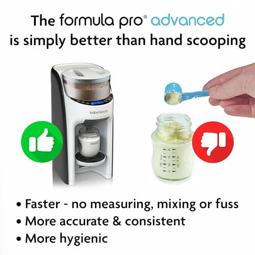 Baby Brezza New and Improved Formula Pro Advanced Formula Dispenser Machine   Automatically Mix a Warm Formula Bottle Instantly   Easily Make Bottle with Automatic Powder Blending  White