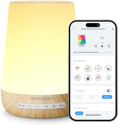 Baby Sound Machine  Momcozy White Noise Machine for Baby Sleeping with Night Light  Toddler Sleep Trainer 34 Soothing Sleep Sounds  Timer  App Remote Control  Personal Sleep Routine Alarm Clock Blue