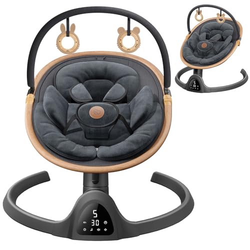 Baby Swings for Infants  Fasonbaby Bluetooth Infant Swing with Music Speaker with 3 Seat Positions  5 Speeds and Remote Control   Portable Baby Swing for Indoor and Outdoor  Black 