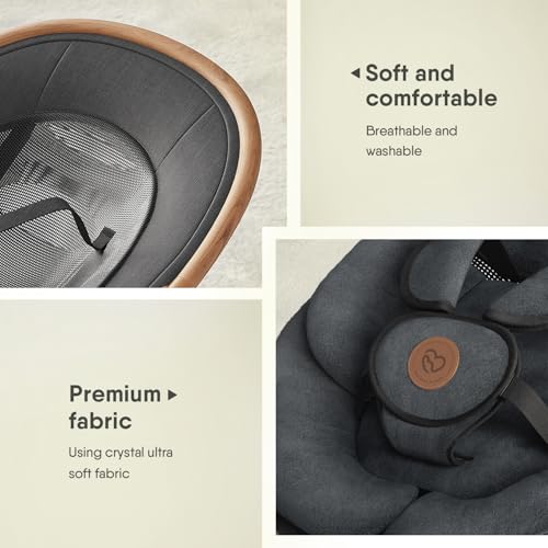 Baby Swings for Infants  Fasonbaby Bluetooth Infant Swing with Music Speaker with 3 Seat Positions  5 Speeds and Remote Control   Portable Baby Swing for Indoor and Outdoor  Black 