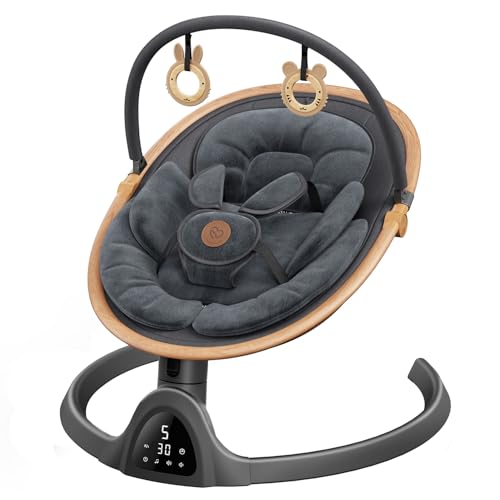 Baby Swings for Infants  Fasonbaby Bluetooth Infant Swing with Music Speaker with 3 Seat Positions  5 Speeds and Remote Control   Portable Baby Swing for Indoor and Outdoor  Black 