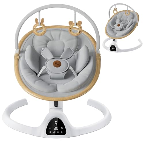 Baby Swings for Infants  Fasonbaby Bluetooth Infant Swing with Music Speaker with 3 Seat Positions  5 Speeds and Remote Control   Portable Baby Swing for Indoor and Outdoor  Black 