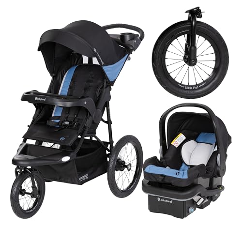 Baby Trend Expedition  Zero Flat Jogger Travel System with LED Lights  Dash Grey