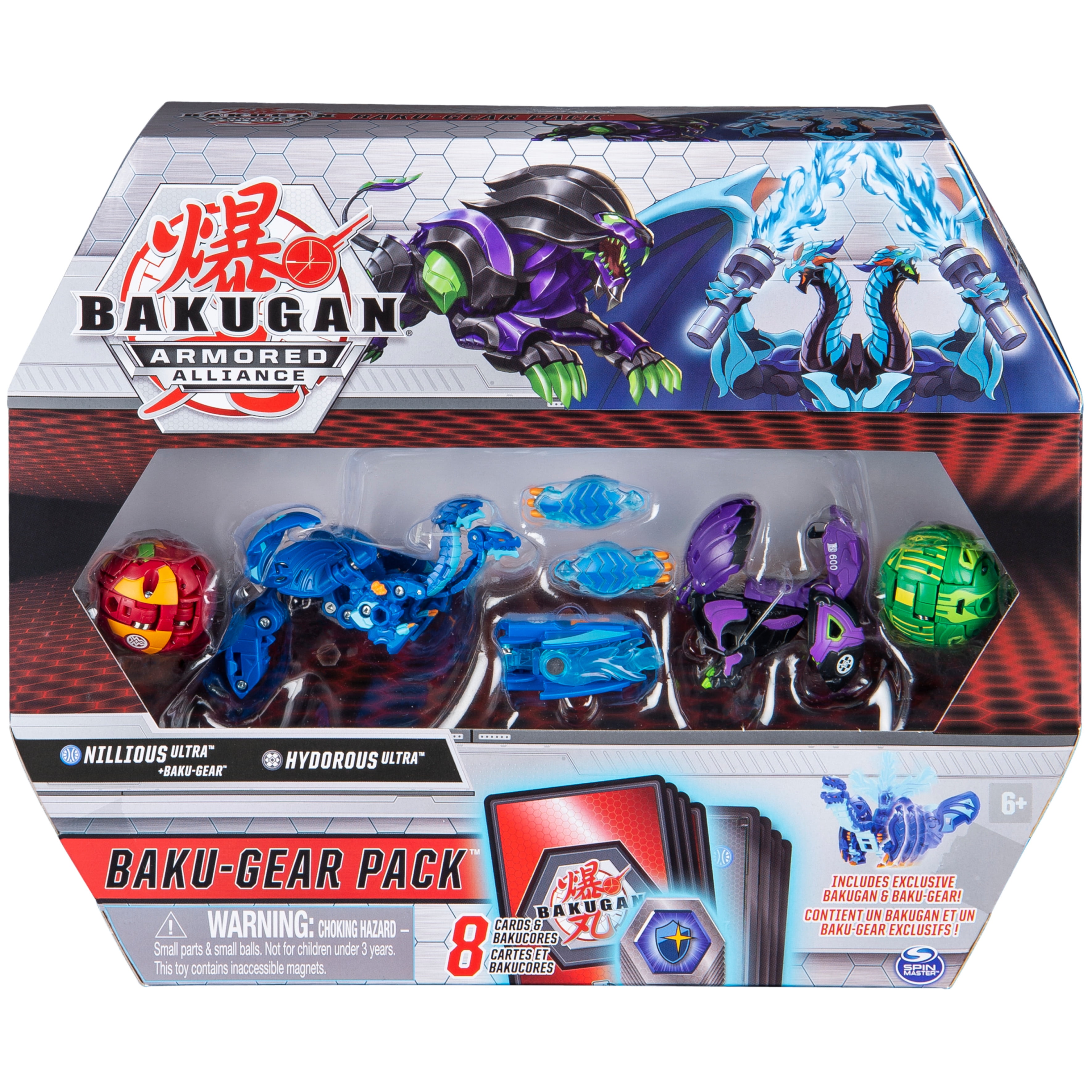 Bakugan Baku Gear 4 Pack  Nillious Ultra with Baku Gear and Hydorous Ultra  Collectible Action Figures