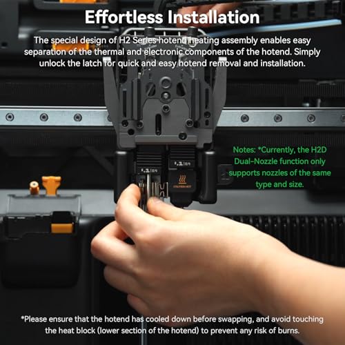 Bamboo Lab H2D Hotend Kit with 0 4mm Hardened Steel Nozzle for H2 Series 3D Printer H2D H2S P2S Precise Print Head Consistent Extrusion Heating Block Extruder Hot End Accessory