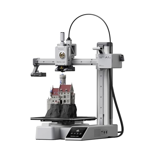Bambu Lab A1 Mini 3D Printer  Support Multi Color 3D Printing  Set Up in 20 Mins  High Speed & Precision  Full Auto Calibration & Active Flow Rate Compensation   48 dB Quiet FDM 3D Printers