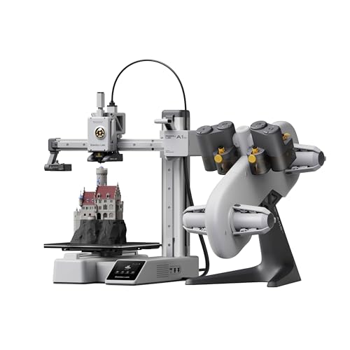 Bambu Lab A1 Mini Combo  A1 Mini 3D Printer and AMS lite  Support Multi Color 3D Printing  High Speed & Precision  Full Auto Calibration & Active Flow Rate Compensation   48 dB Quiet FDM 3D Printers