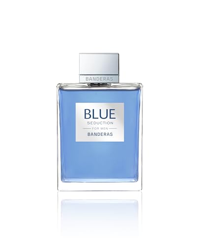 Banderas - Blue Seduction Eau De Toilette para hombre - Notas amaderadas de manzana, agua de mar - 6.8 onzas líquidas