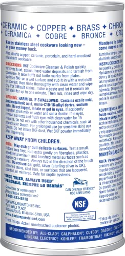Bar Keepers Friend Cookware Cleanser & Polish  2 x 12 oz  Stainless Steel Cleaner & Degreaser for Pots  Pans  Bakeware & Grills   Removes Sticky Residue  Rust Stains & Lime Deposits