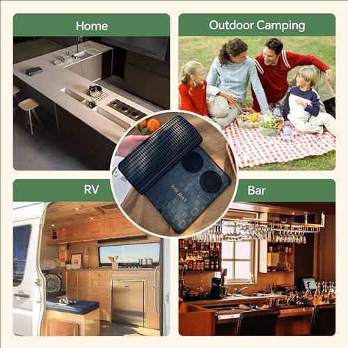 Tapete de bar, accesorios de bar, tapete de cóctel plegable multifuncional con tabla de cortar, tapete de secado de 18 x 12 pulgadas, tapete de bar para encimera, decoración de bar para el hogar