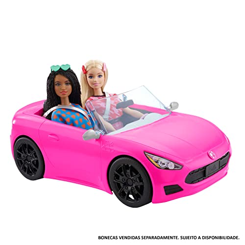 Barbie Convertible 2 Seater Vehicle  Pink Car with Rolling Wheels & Realistic Details  Gift for 3 to 7 Year Olds