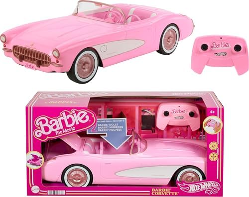Barbie Hot Wheels RC Corvette from The Movie  Full Function Remote Control Toy Car Holds 2 Dolls