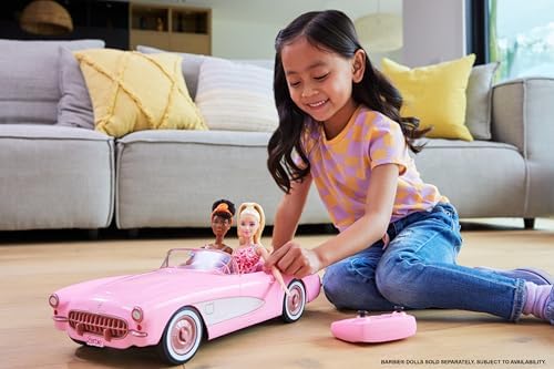 Barbie Hot Wheels RC Corvette from The Movie  Full Function Remote Control Toy Car Holds 2 Dolls