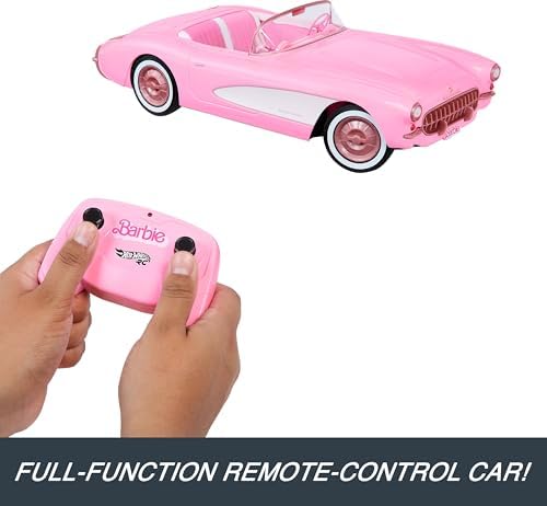 Barbie Hot Wheels RC Corvette from The Movie  Full Function Remote Control Toy Car Holds 2 Dolls