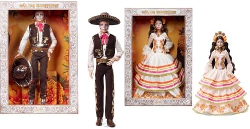 Barbie Signature Doll  Día De Muertos 2025 Collectible in Ruffled Cream Gown Trimmed with Marigolds and Ribbon  Flower Crown and Calavera Face Paint