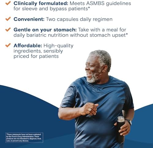 Bariatric Fusion Bariatric Multivitamin Without Iron   1 Per Day   Post Surgery Patients   Iron Free Vitamin for Gastric Bypass and Sleeve Gastrectomy   Easy to Swallow Capsules   Three Month Supply