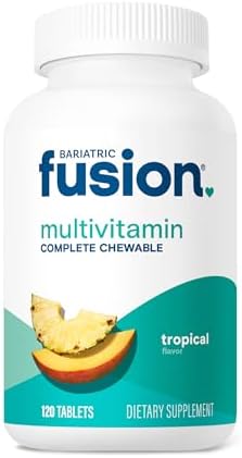 Bariatric Fusion Bariatric Multivitamin with Iron Complete Chewable   Tropical Flavor   Post Bariatric Vitamins for Gastric Bypass and Sleeve Gastrectomy   One Month Supply