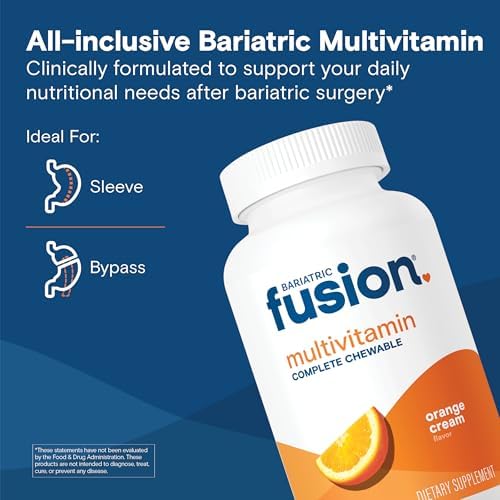 Bariatric Fusion Bariatric Multivitamin with Iron Complete Chewable   Tropical Flavor   Post Bariatric Vitamins for Gastric Bypass and Sleeve Gastrectomy   One Month Supply