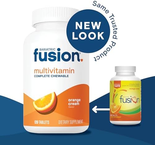 Bariatric Fusion Bariatric Multivitamin with Iron Complete Chewable   Tropical Flavor   Post Bariatric Vitamins for Gastric Bypass and Sleeve Gastrectomy   One Month Supply