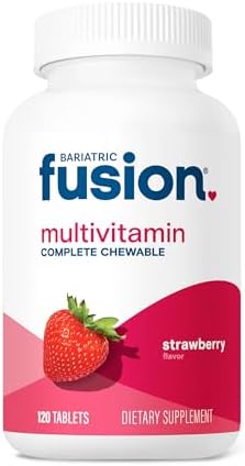 Bariatric Fusion Bariatric Multivitamin with Iron Complete Chewable   Tropical Flavor   Post Bariatric Vitamins for Gastric Bypass and Sleeve Gastrectomy   One Month Supply