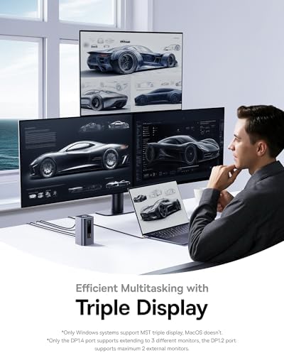 Baseus Laptop Docking Station  11 in 1 Triple 4K Display HDMI/DP  10Gbps USB A/C Fast Data  PD 100W  Ethernet  Audio  USB C Docking Station for Windows/Dell/HP/Lenovo/Asus/Acer/Mac  Include Charger 