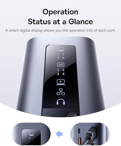 Baseus Laptop Docking Station  11 in 1 Triple 4K Display HDMI/DP  10Gbps USB A/C Fast Data  PD 100W  Ethernet  Audio  USB C Docking Station for Windows/Dell/HP/Lenovo/Asus/Acer/Mac  Include Charger 