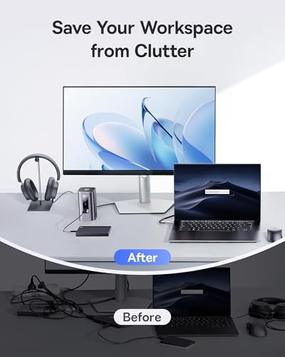 Baseus Laptop Docking Station  11 in 1 Triple 4K Display HDMI/DP  10Gbps USB A/C Fast Data  PD 100W  Ethernet  Audio  USB C Docking Station for Windows/Dell/HP/Lenovo/Asus/Acer/Mac  Include Charger 