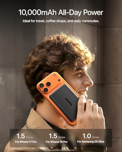 Baseus Picogo Magsafe Power Bank  Qi2 2 25W Slim 10 000mAh Magnetic Portable Charger  45W USB C Ultra Fast Charging Wireless Battery Pack for iPhone 17/16/15/14/13  Galaxy S25  Pixel 10 Pro and More