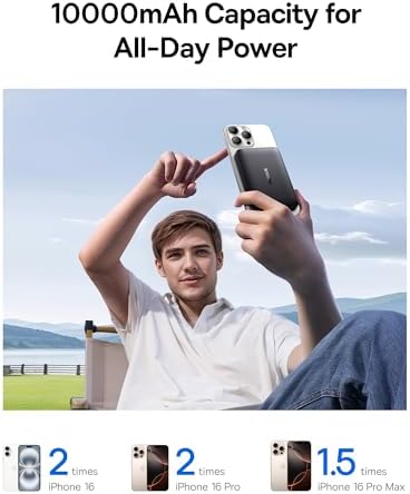 Baseus for MagSafe Portable Charger  Qi2 Certified 15W Wireless Magnetic Power Bank 10000mAh with USB C Cable 22 5W PD Charging  Battery Pack Compatible with iPhone 17/16/15/14/13 Pro/Pro Max Series