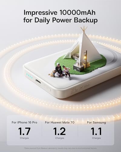 Baseus for MagSafe Portable Charger  Qi2 Certified 15W Wireless Magnetic Power Bank 10000mAh with USB C Cable 22 5W PD Charging  Battery Pack Compatible with iPhone 17/16/15/14/13 Pro/Pro Max Series