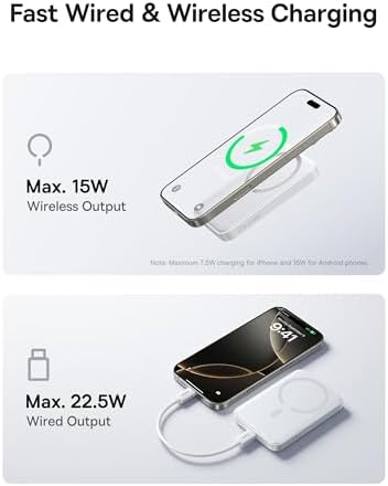 Baseus for MagSafe Portable Charger  Qi2 Certified 15W Wireless Magnetic Power Bank 10000mAh with USB C Cable 22 5W PD Charging  Battery Pack Compatible with iPhone 17/16/15/14/13 Pro/Pro Max Series