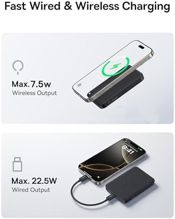 Baseus for MagSafe Portable Charger  Qi2 Certified 15W Wireless Magnetic Power Bank 10000mAh with USB C Cable 22 5W PD Charging  Battery Pack Compatible with iPhone 17/16/15/14/13 Pro/Pro Max Series